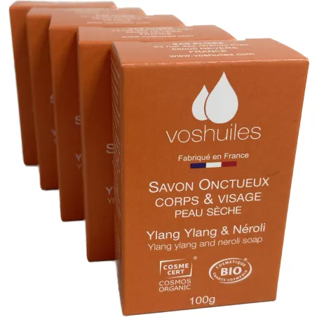 Lot de 5 Savons Ylang Ylang et Néroli pour peau sèche