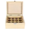 Boite en bois 12 trous pour flacons d’huiles essentielles 5 ou 10ml