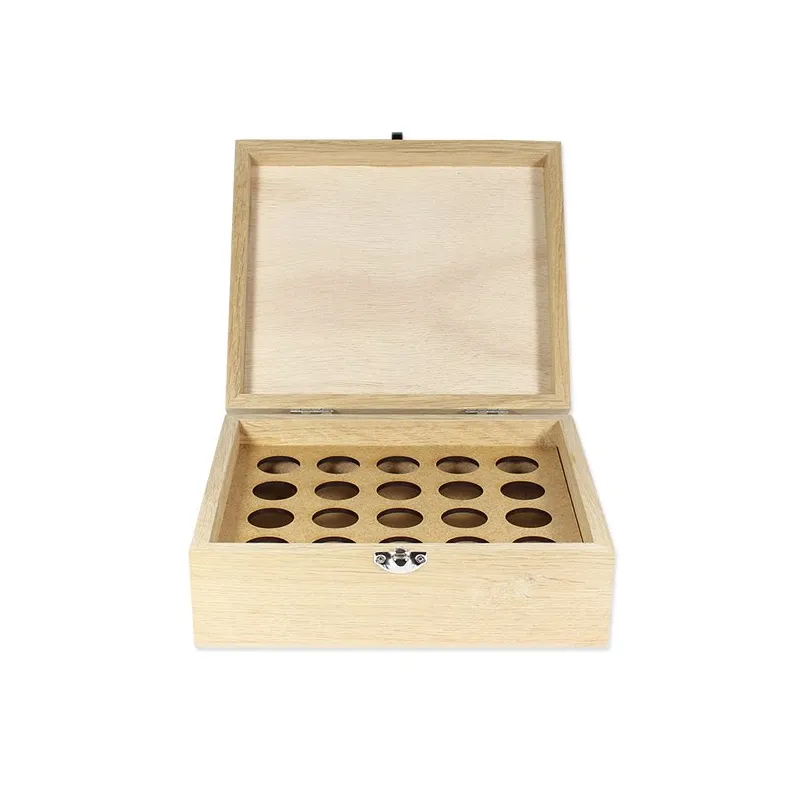 Boite en bois de rangement pour 20 flacons de 5 ou 10ml